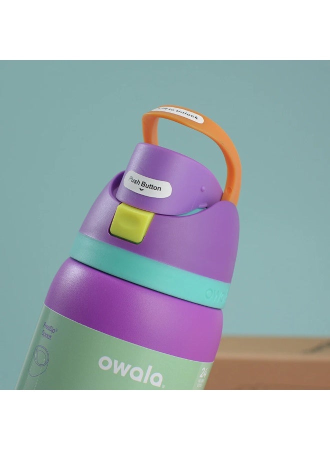 زجاجة مياه أوالا المصنوعة من الفولاذ المقاوم للصدأ سعة 27  أونصة -مع 2 شاليموا 1 ستانلس 1 بلاستيك  متعددة الألوان - Image 3